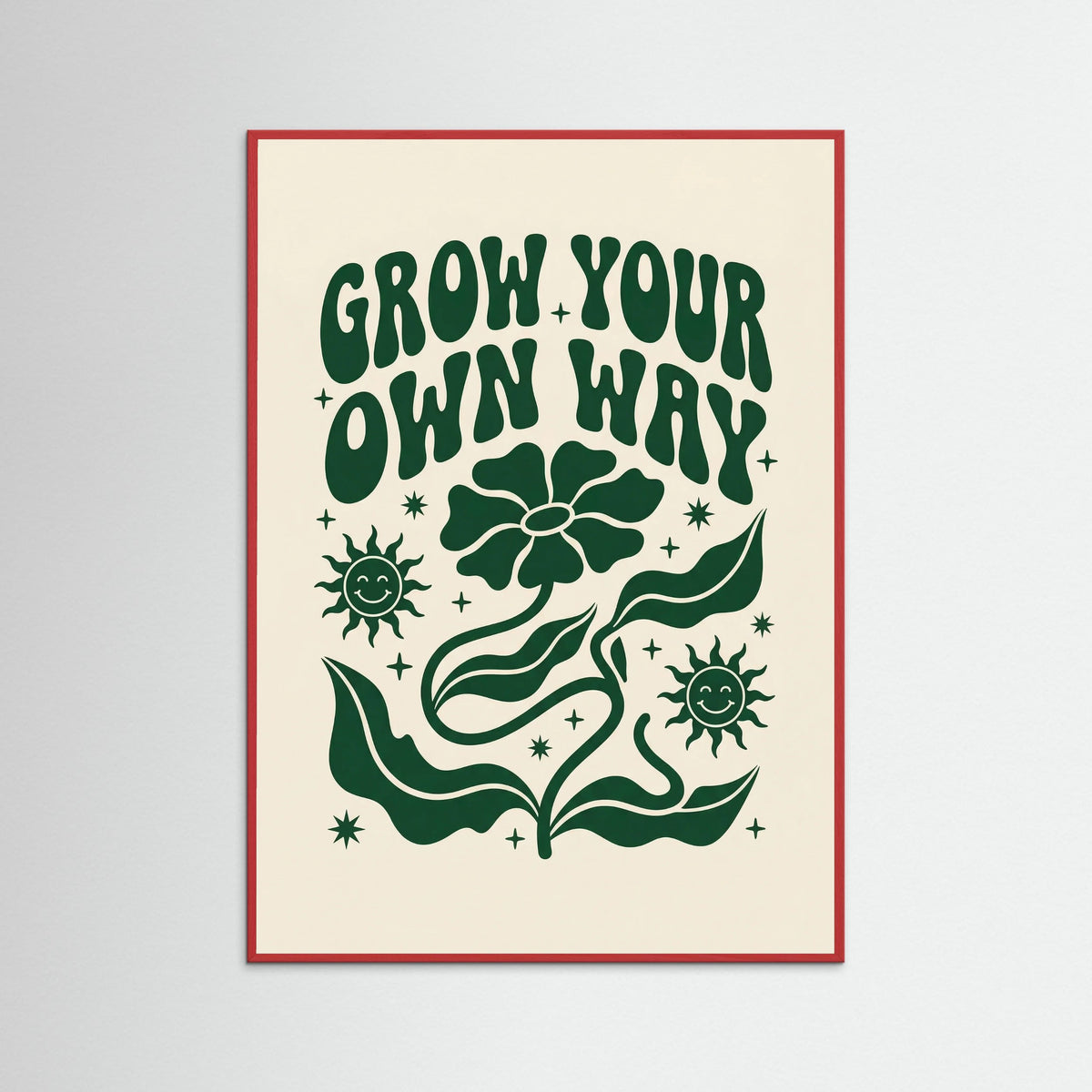 Red Wood Uplifting Retro Affirmation