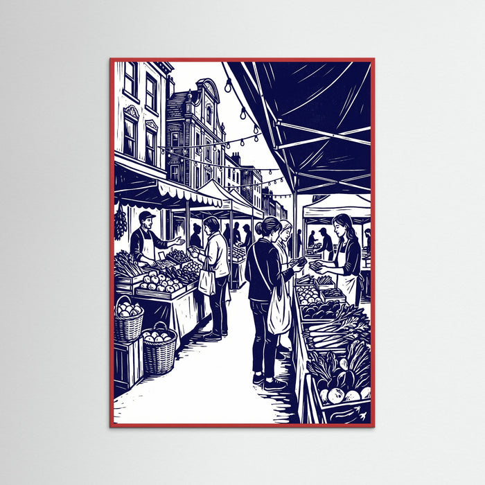 Red Wood Urban Street Etching