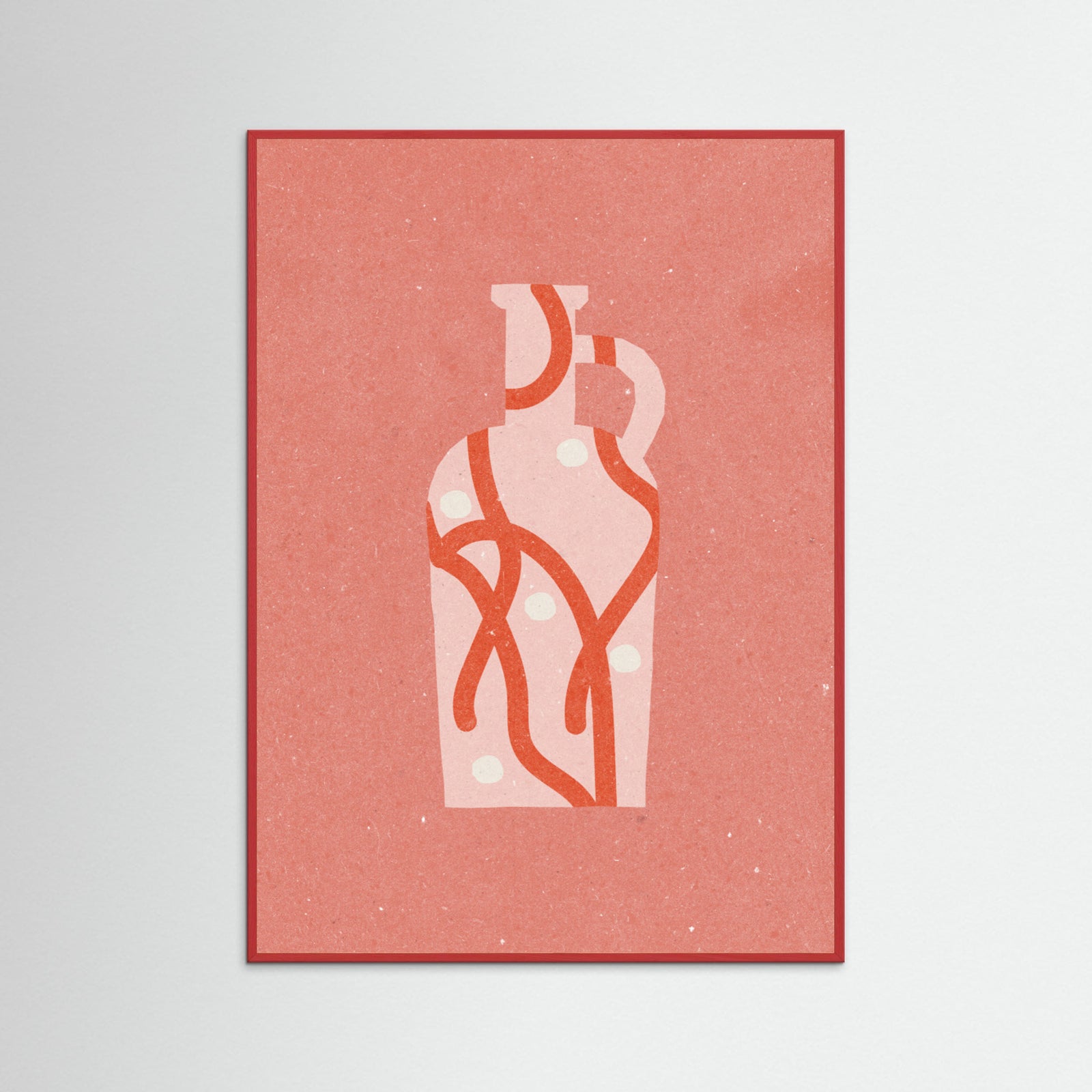 Red Wood Vase 4 Poster