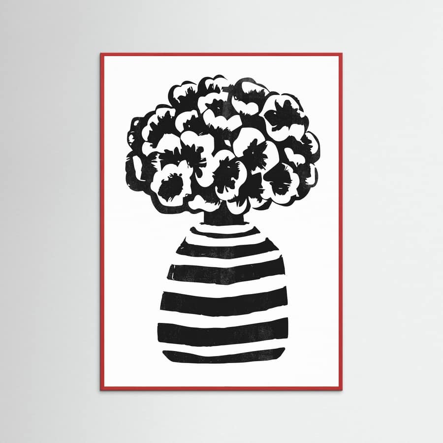 Vase Striped Poster – plakat og kunsttryk