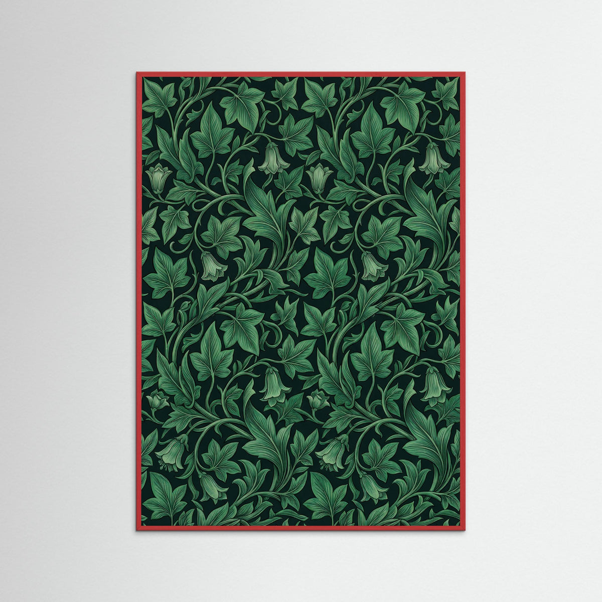 Red Wood Verdant Acanthus Pattern