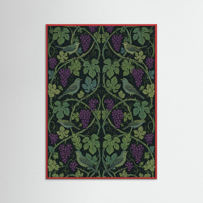 Red Wood Verdant Bloom Pattern