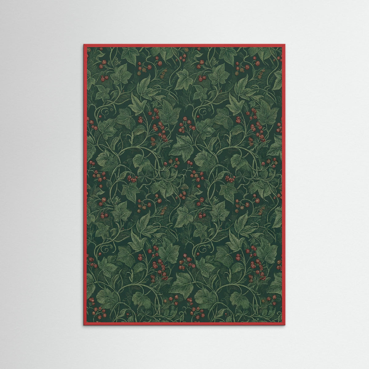 Red Wood Verdant Floral Tapestry