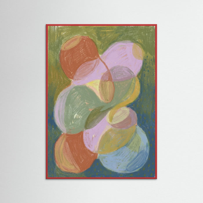 Red Wood Vibrant Abstract Forms