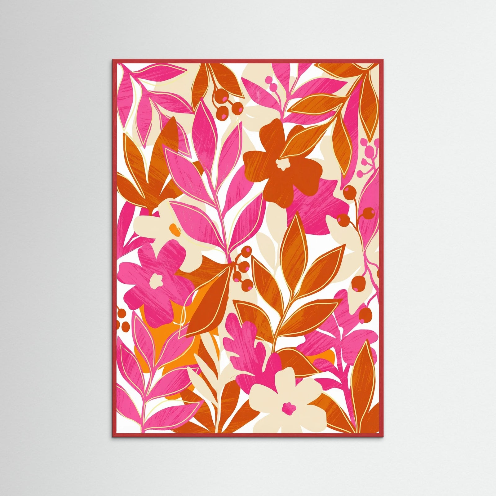 Red Wood Vibrant Blooms