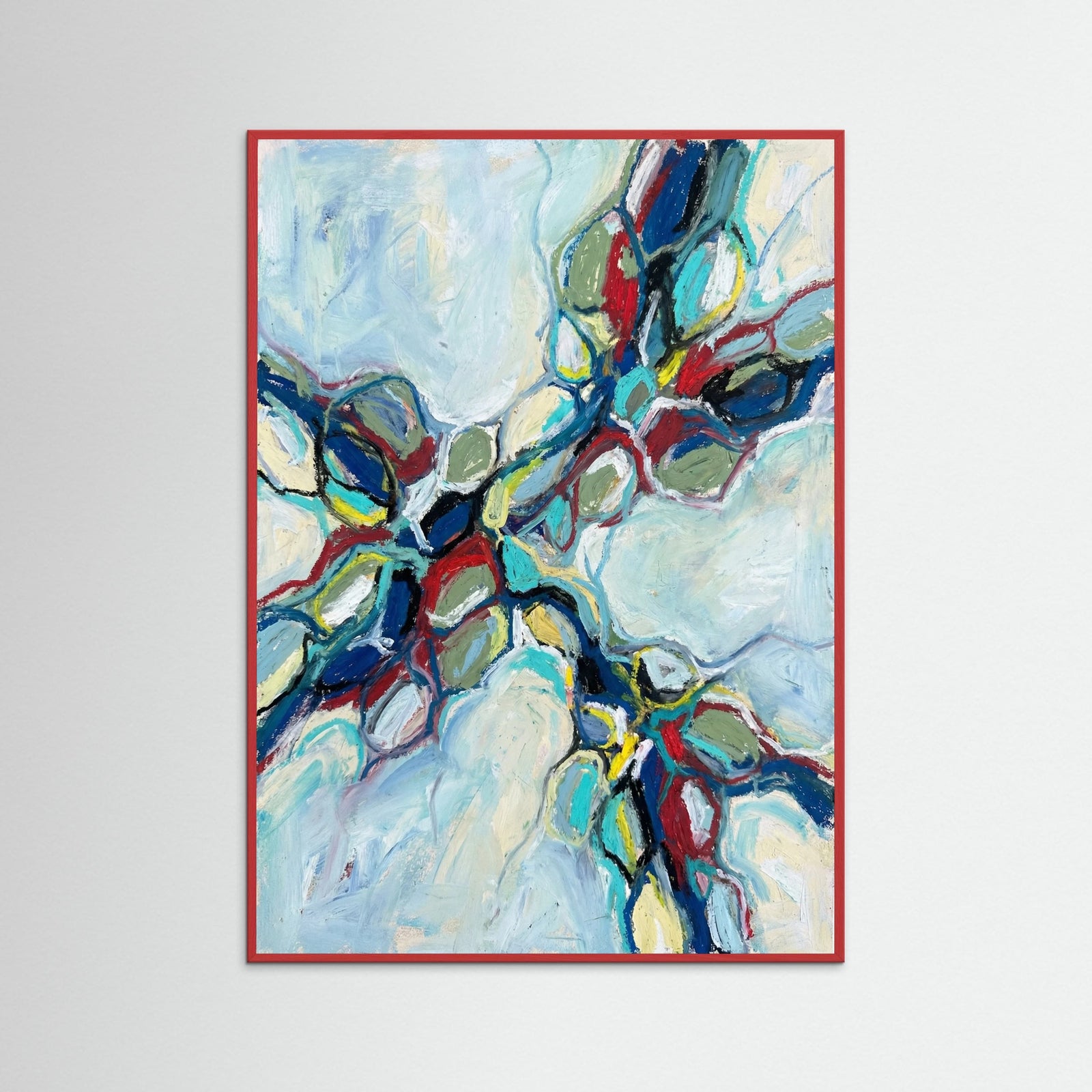 Red Wood Vibrant Blue Surge