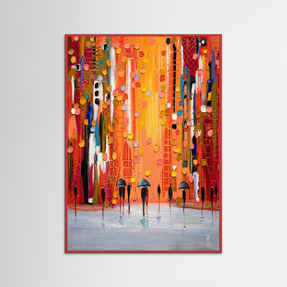 Red Wood Vibrant City Glow