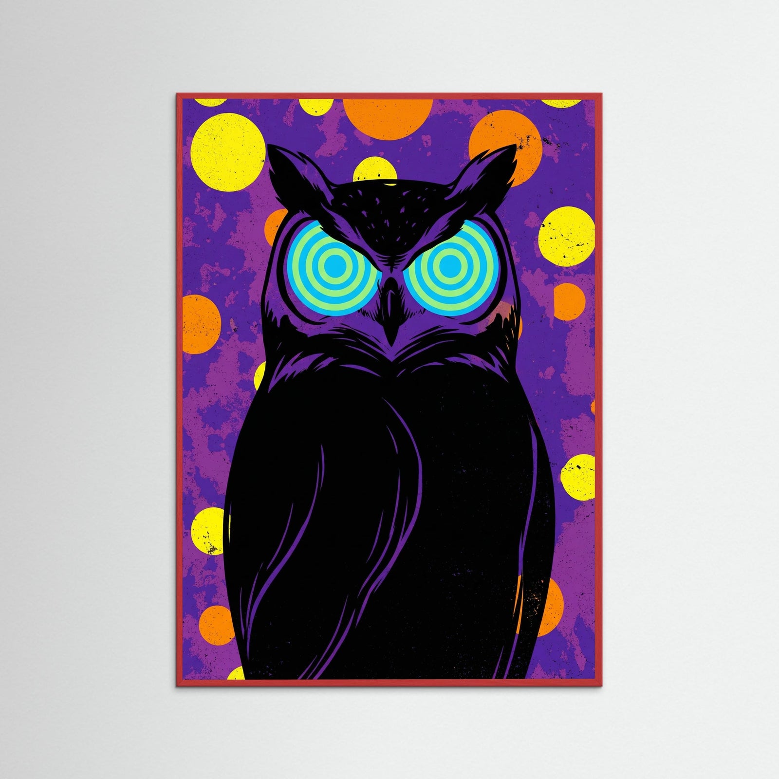 Red Wood Vibrant Feline Gaze