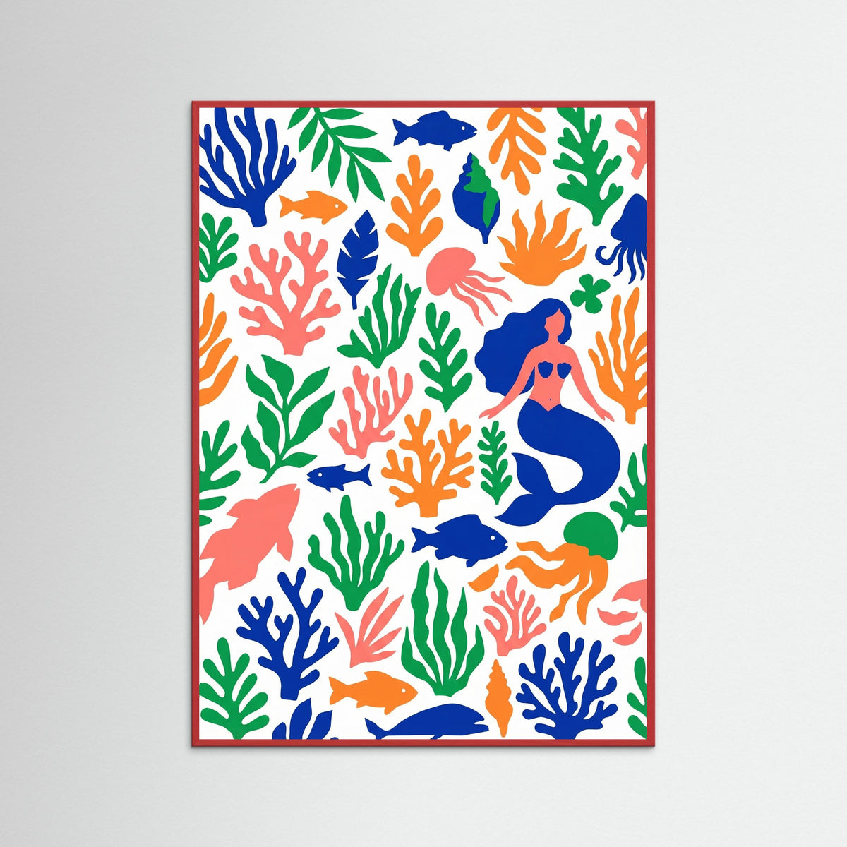 Red Wood Vibrant Leaf Symphony