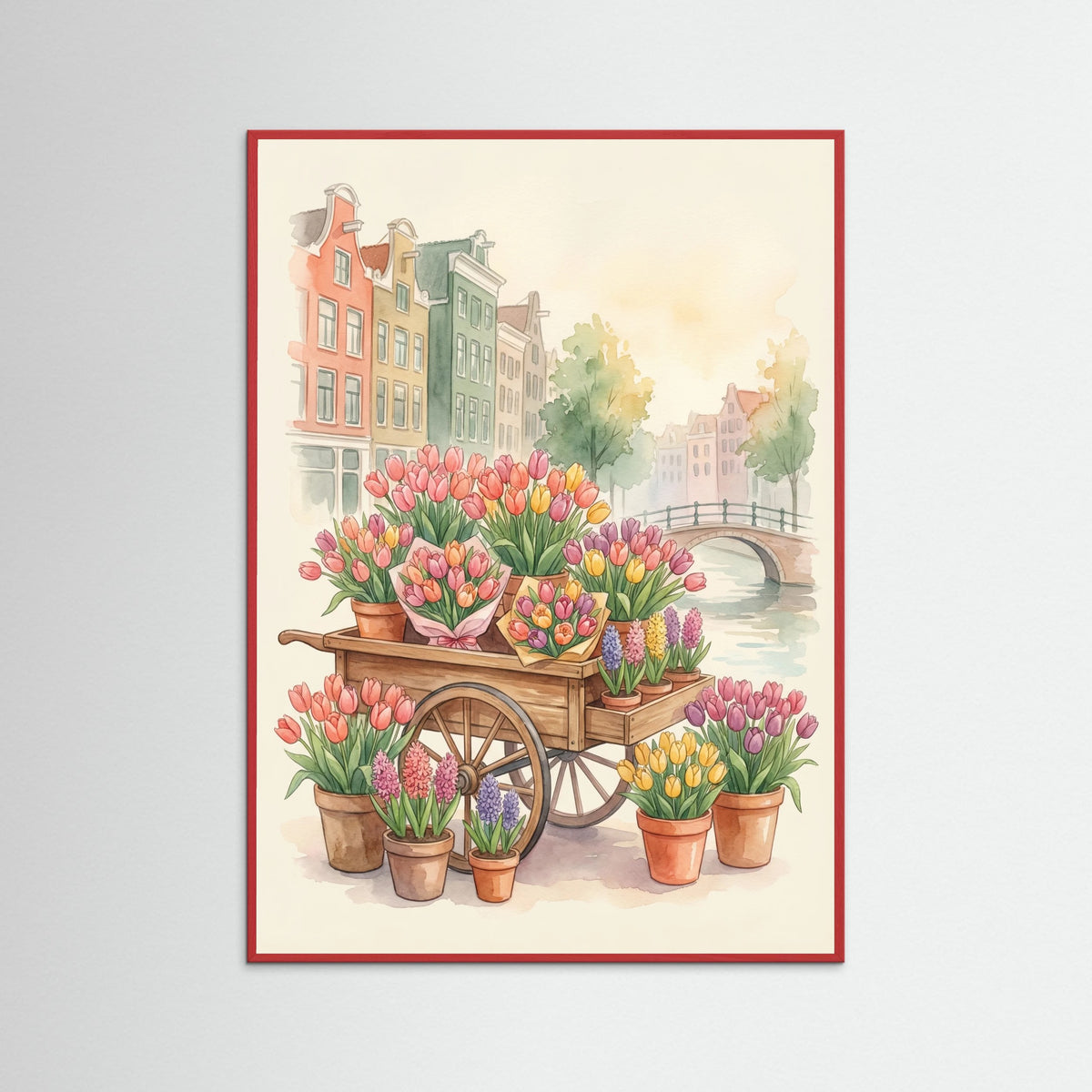 Red Wood Vibrant Market Flowers