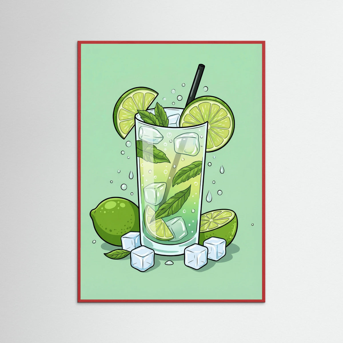 Red Wood Vibrant Mojito Art
