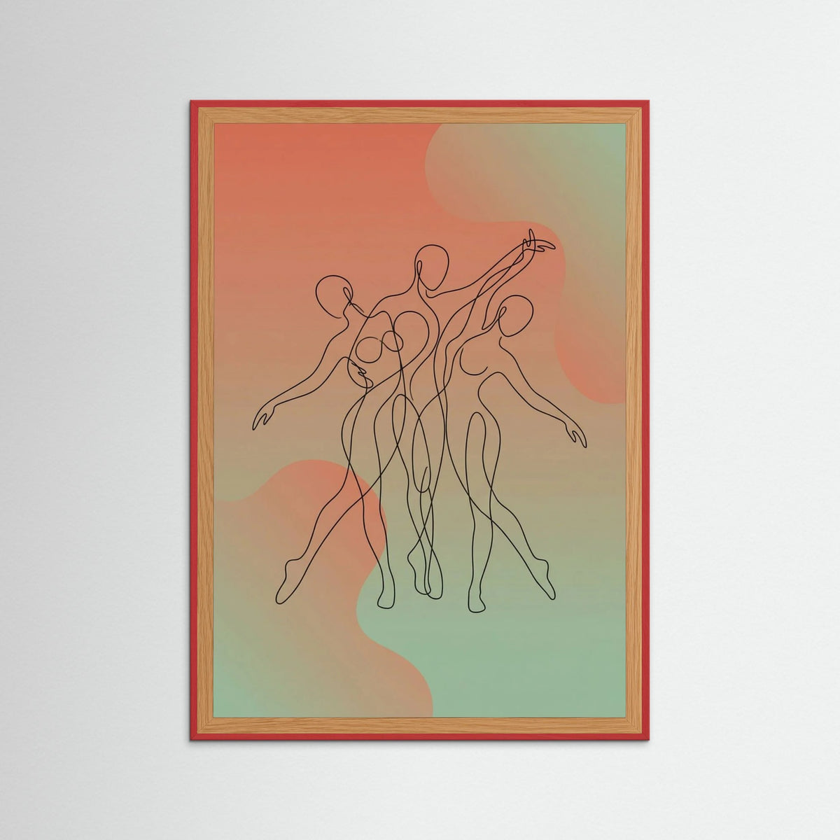 Red Wood Vibrant Movement Poster