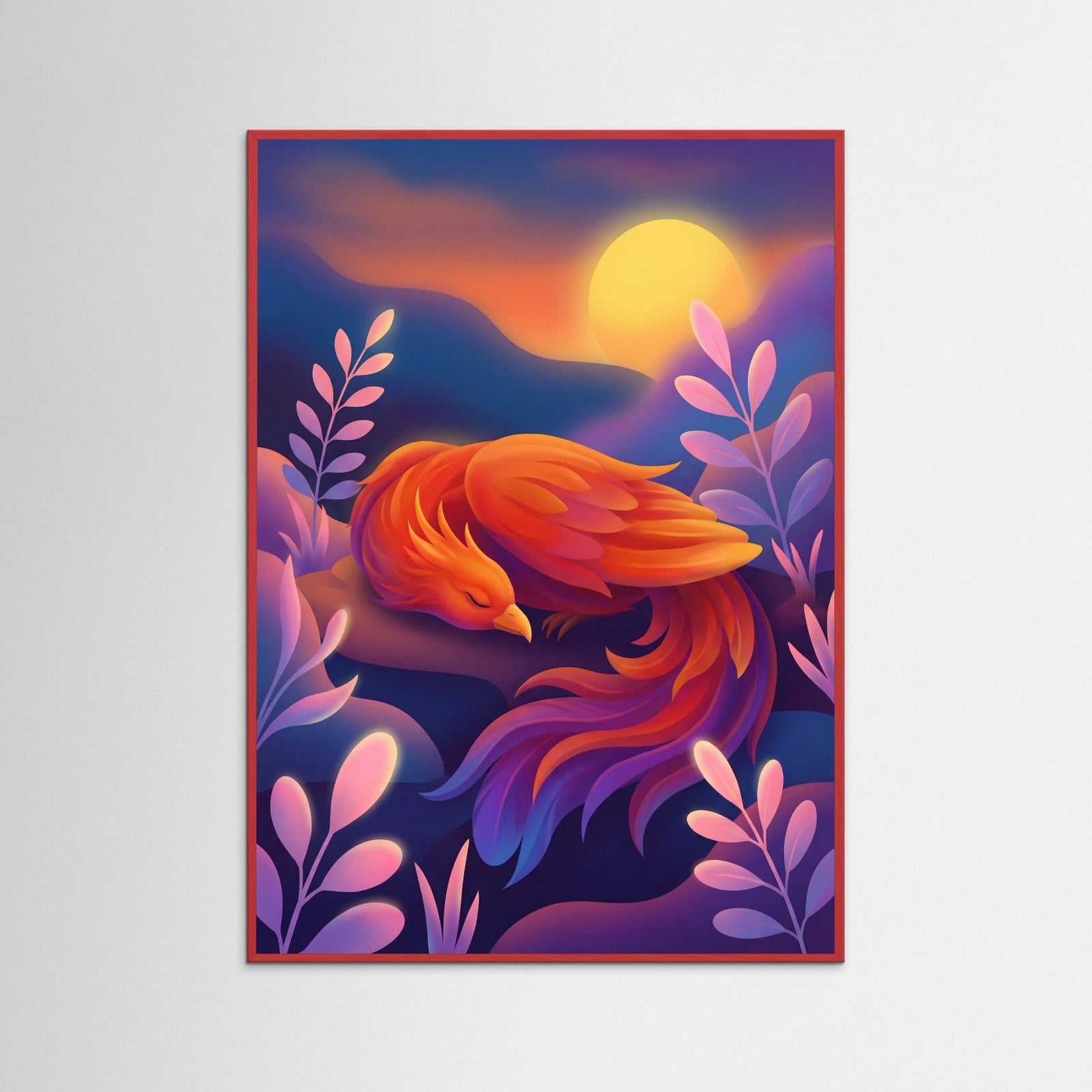 Red Wood Vibrant Mystic Dawn