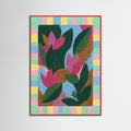 Red Wood Vibrant Patchwork Study