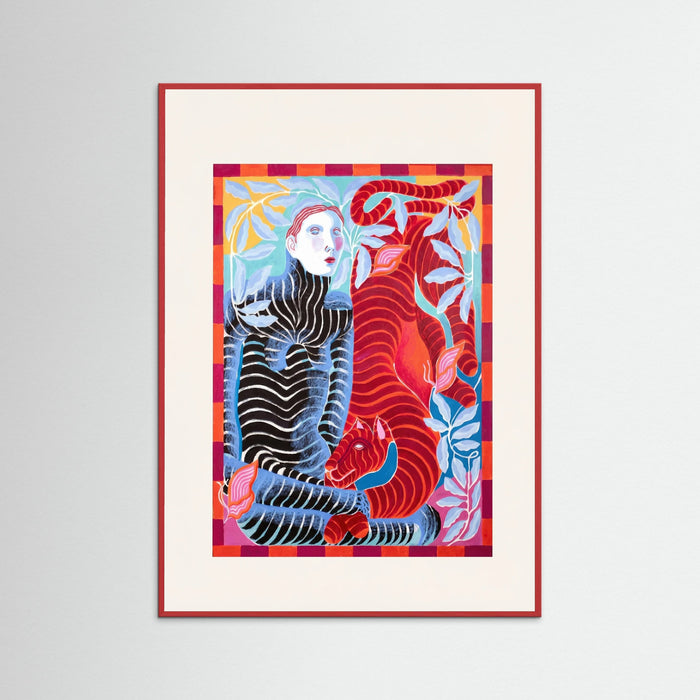 Red Wood Vibrant Striped Encounter