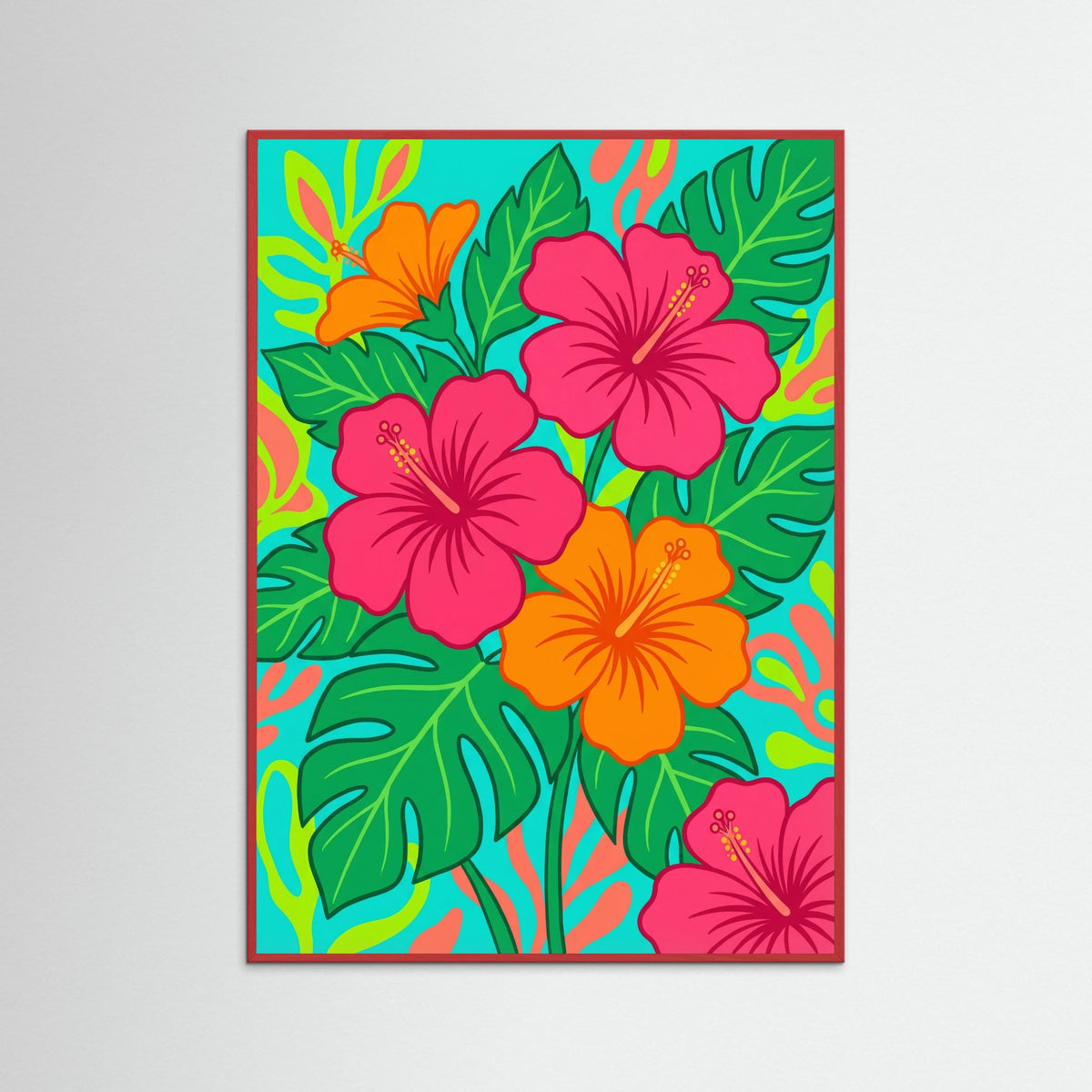 Red Wood Vibrant Sunflower Vase