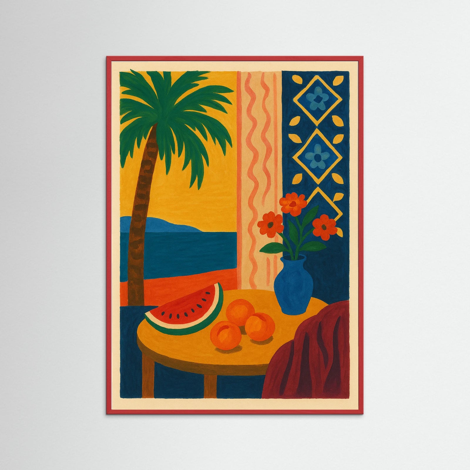 Red Wood Vibrant Tableau