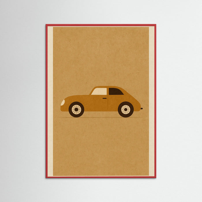 Red Wood Vintage Racecar