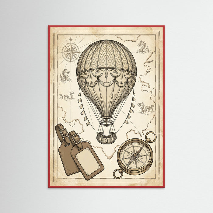 Red Wood Vintage Travel Elegance