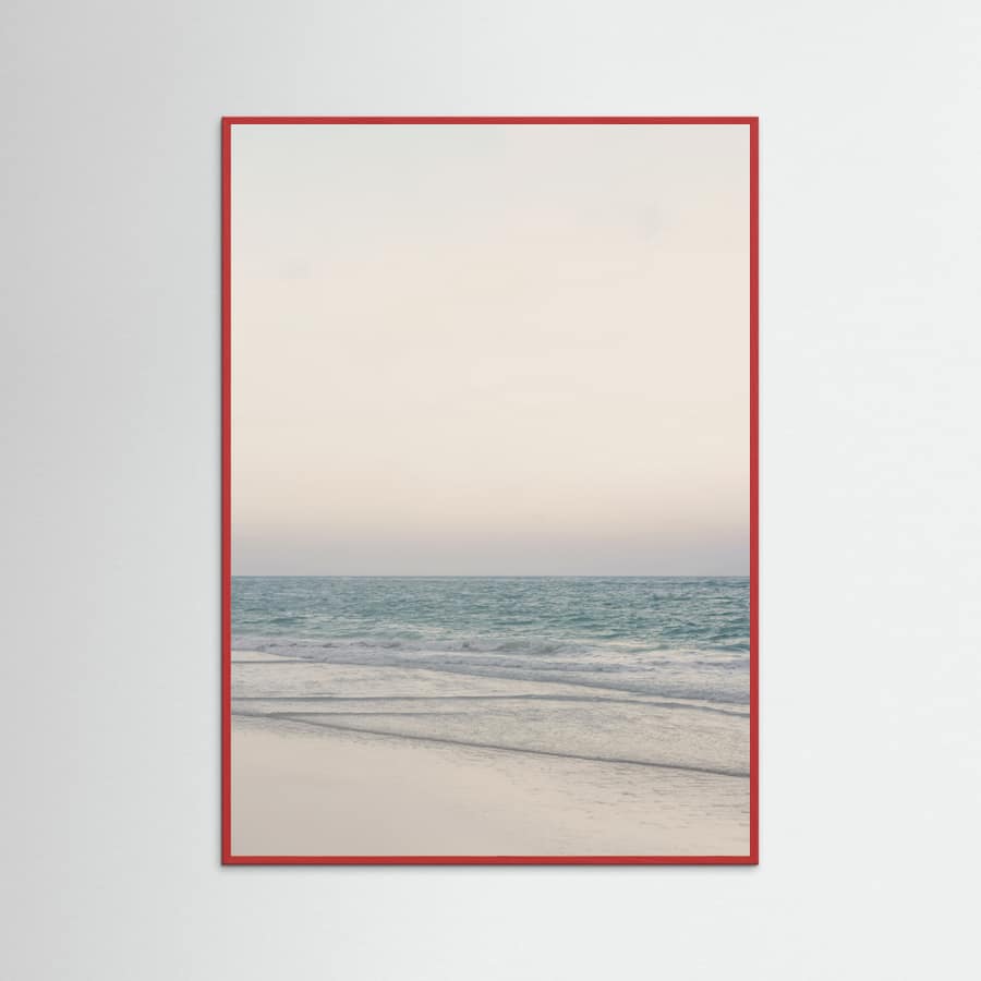 Warm Serene Beach Landscape Clear Sky Poster – plakat og kunsttryk