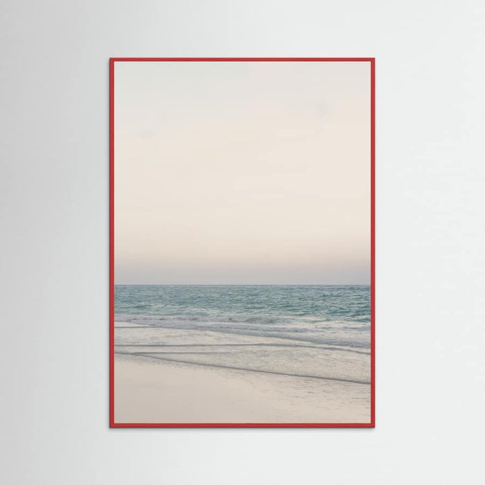 Warm Serene Beach Landscape Clear Sky Poster – plakat og kunsttryk