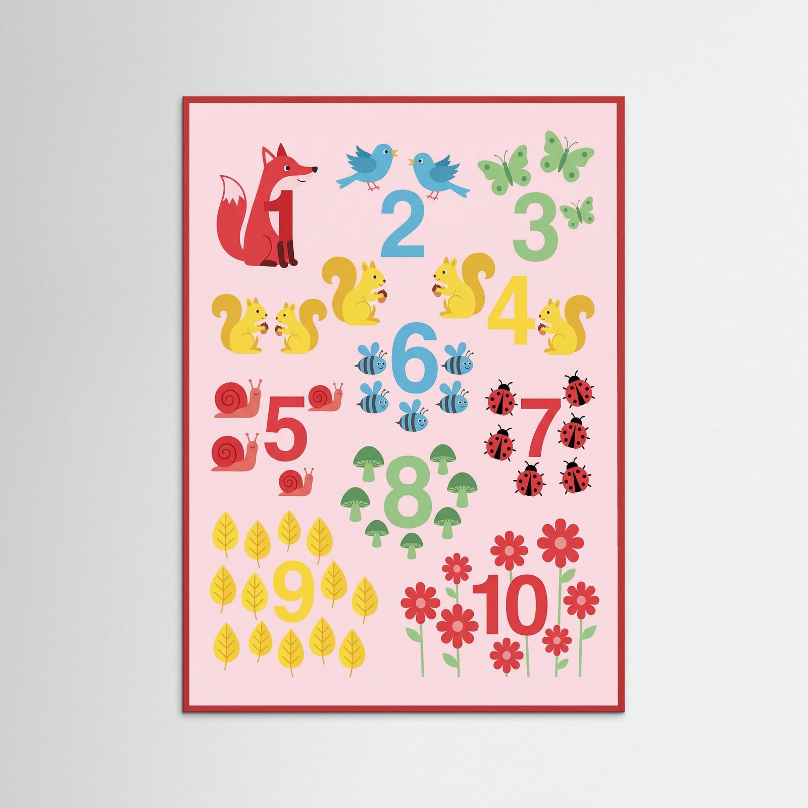 Red Wood Whimsical Alphabet Pink