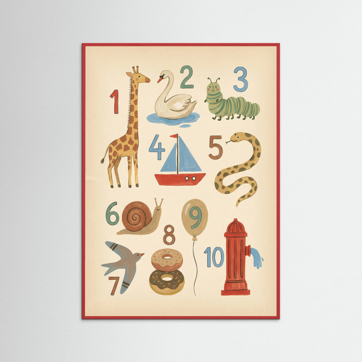 Red Wood Whimsical Alphabet