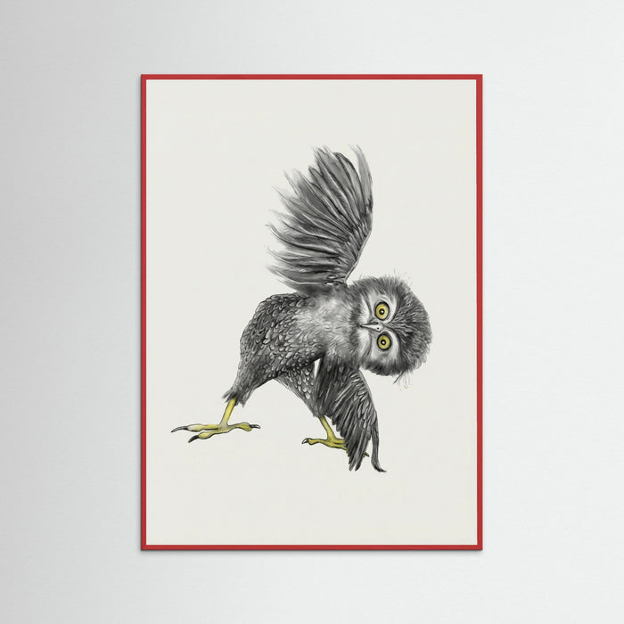Red Wood Whimsical Owl Yoga