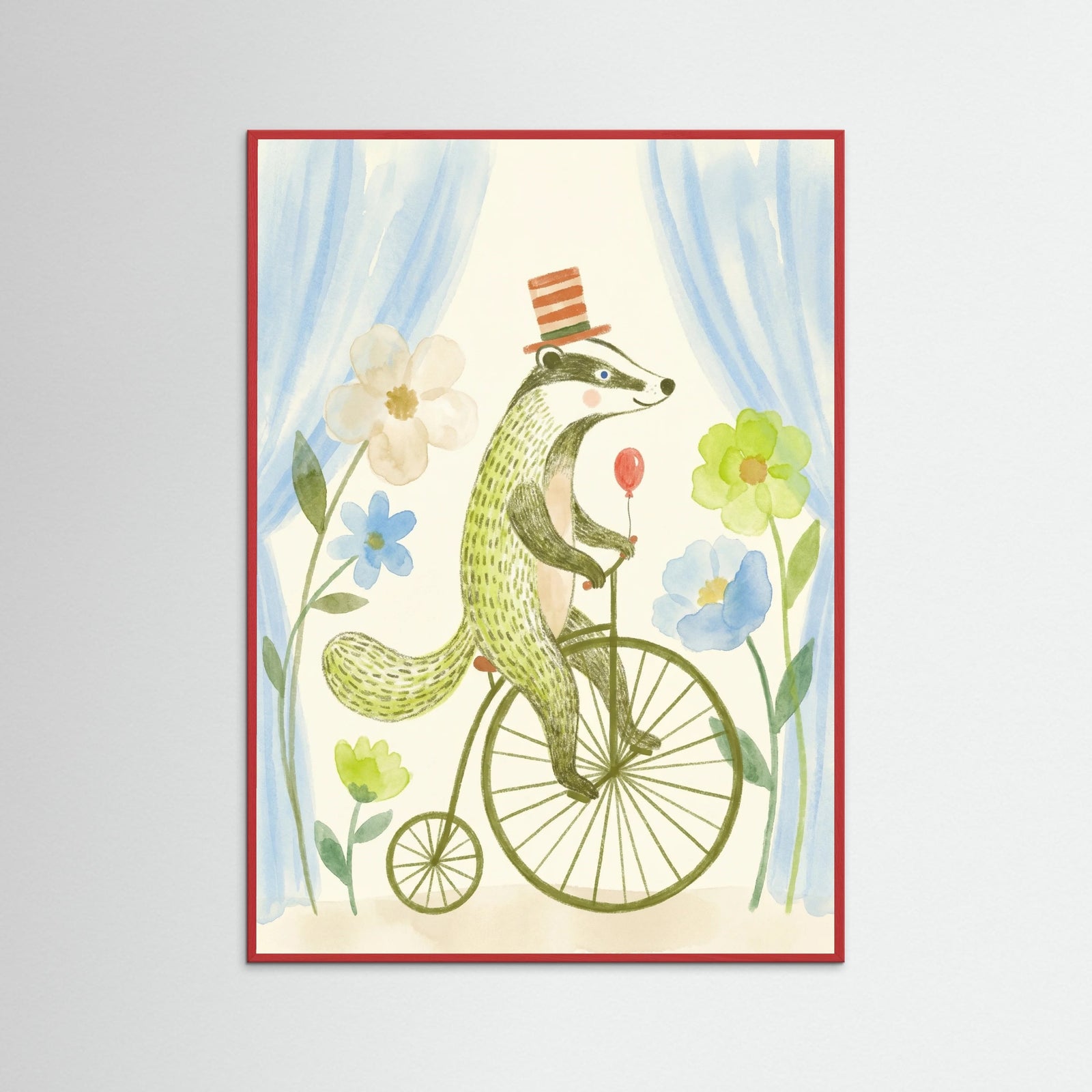 Red Wood Whimsical Wheeled Wonder