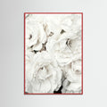 Red Wood White Petal Embrace