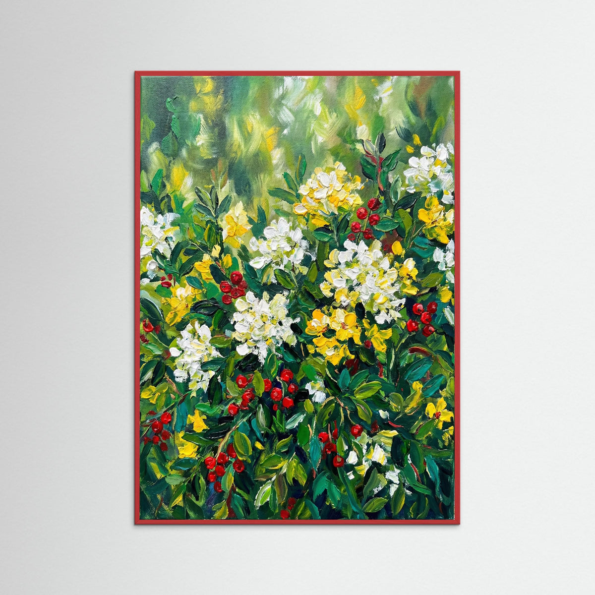 Red Wood Wildflower Burst