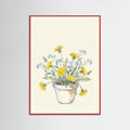 Red Wood Wildflower Sketch Vase
