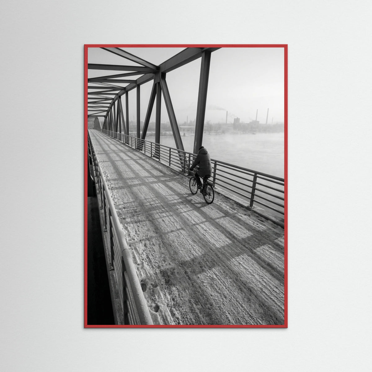 Red Wood Winter Dawn Street