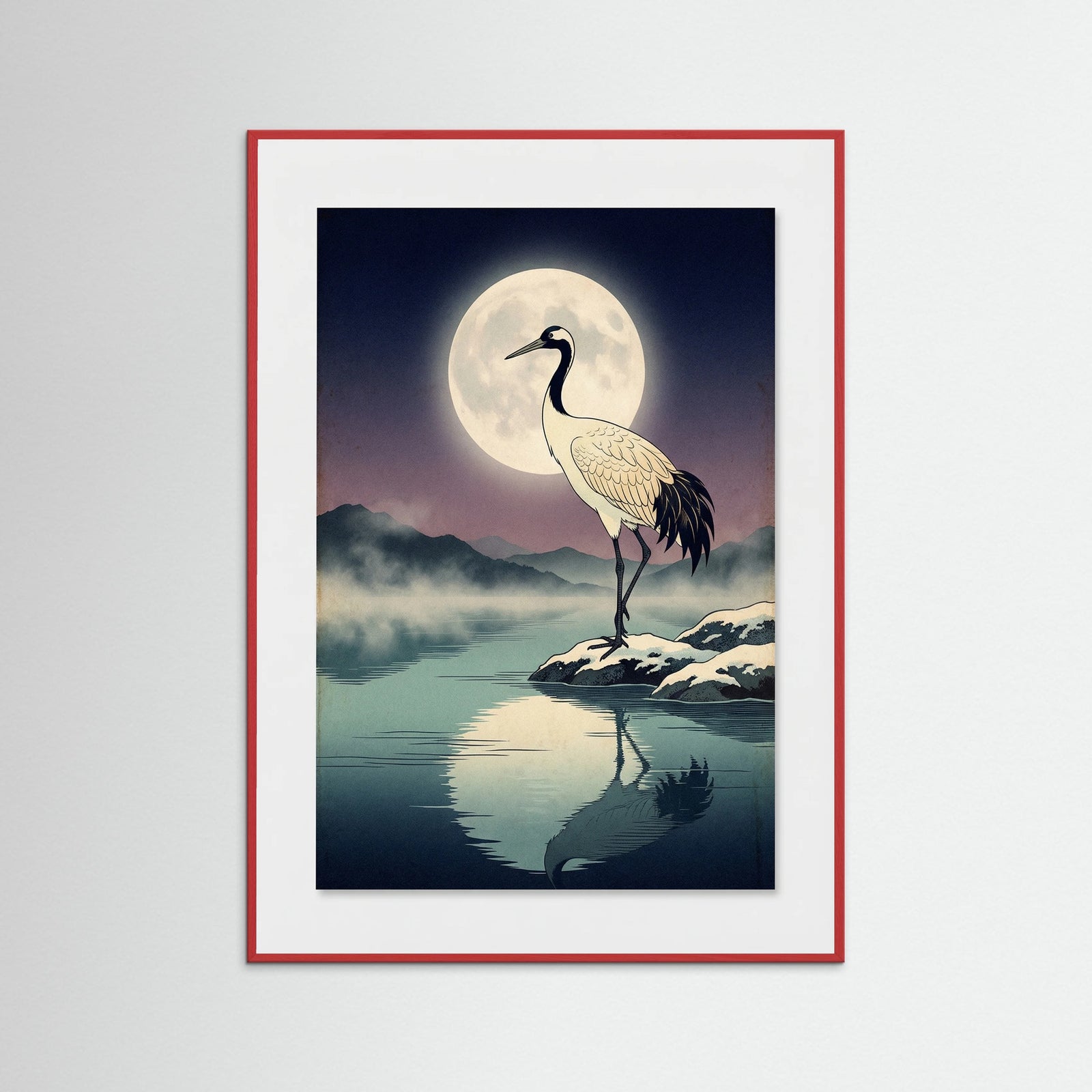 Red Wood Winter Heron