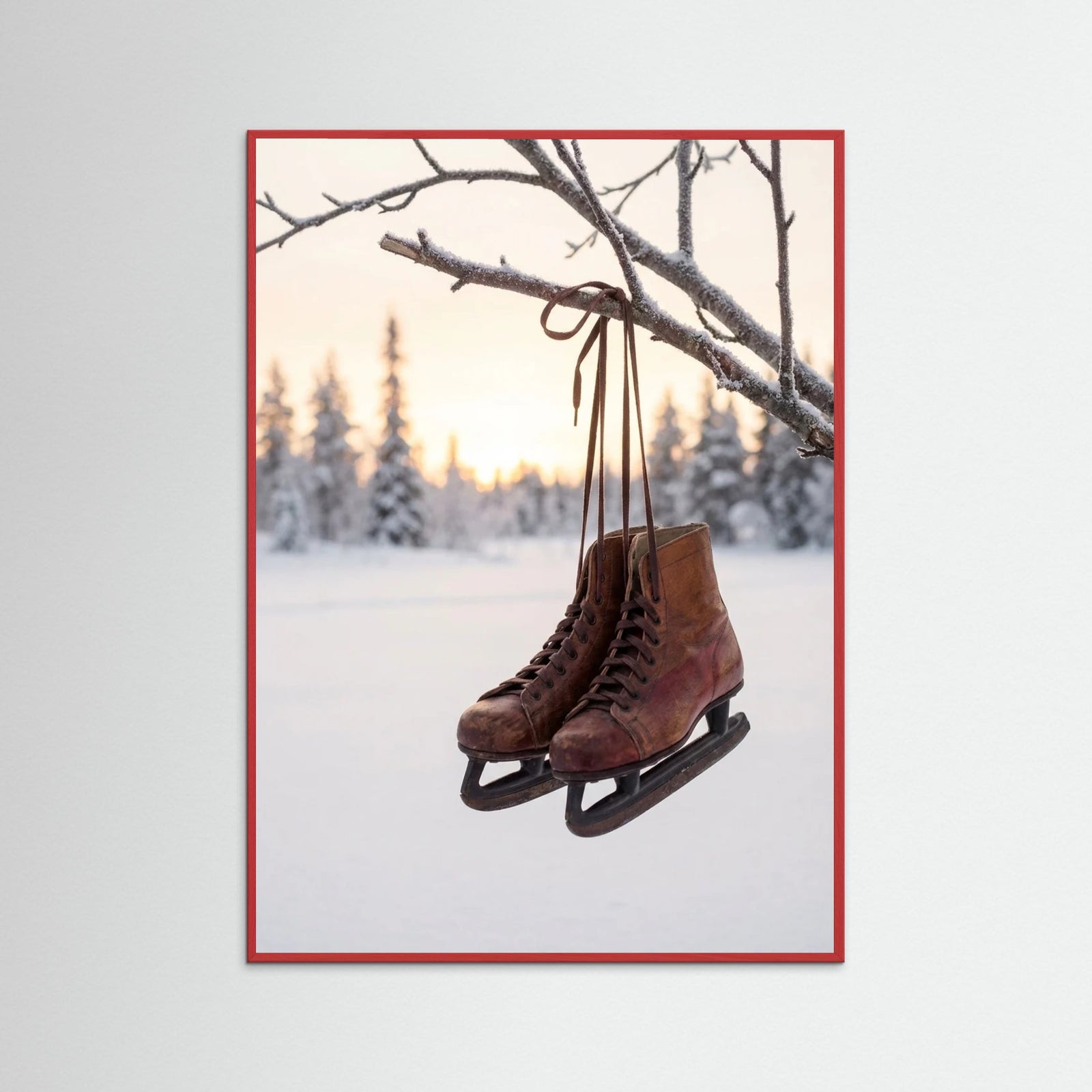 Red Wood Winter Sled Serenity