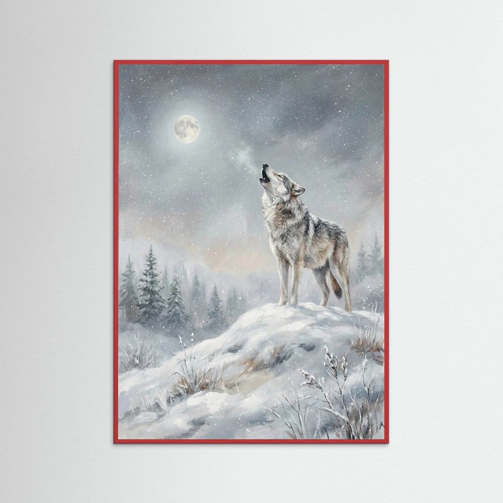 Red Wood Winter Swans Serenity