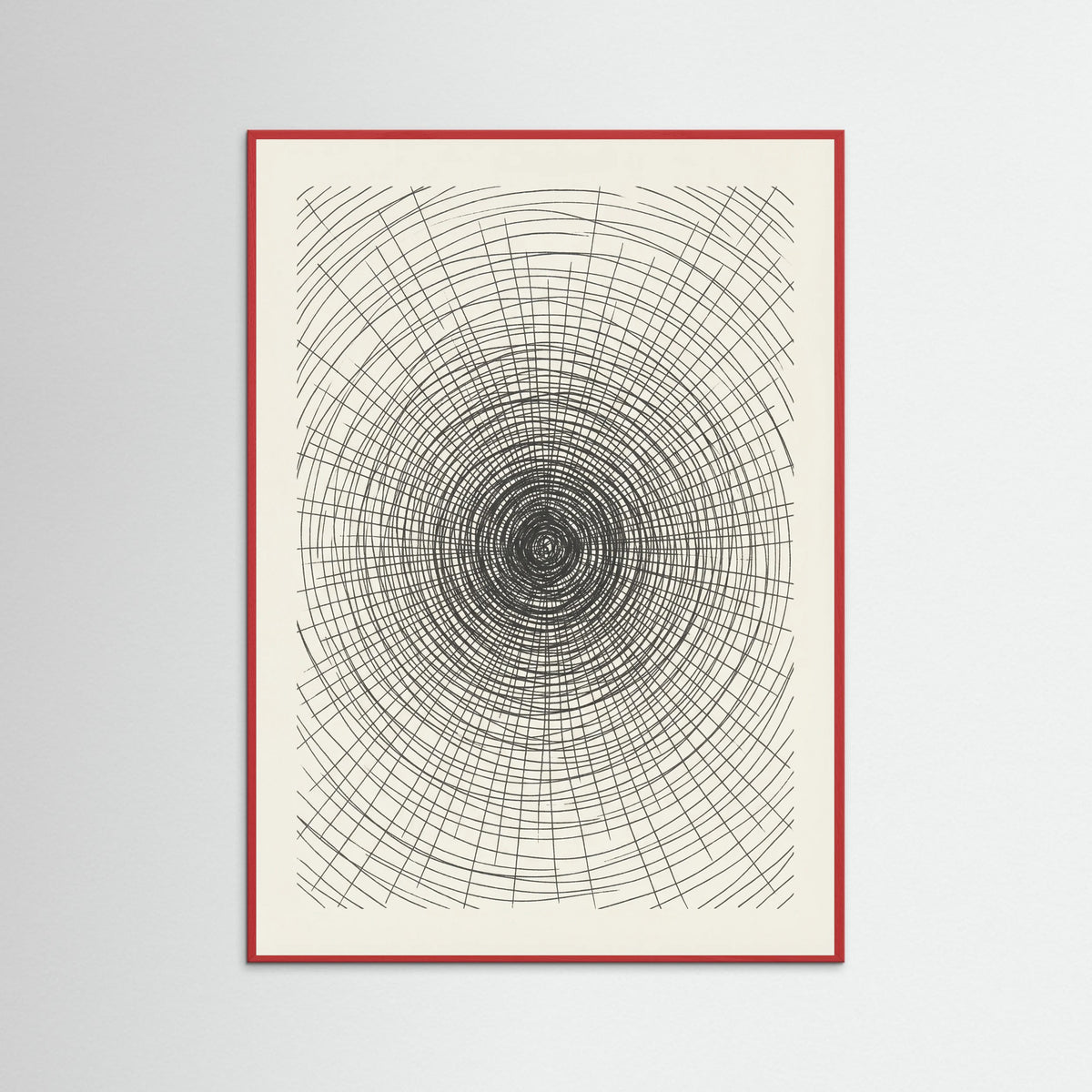 Red Wood Woven Grid Study
