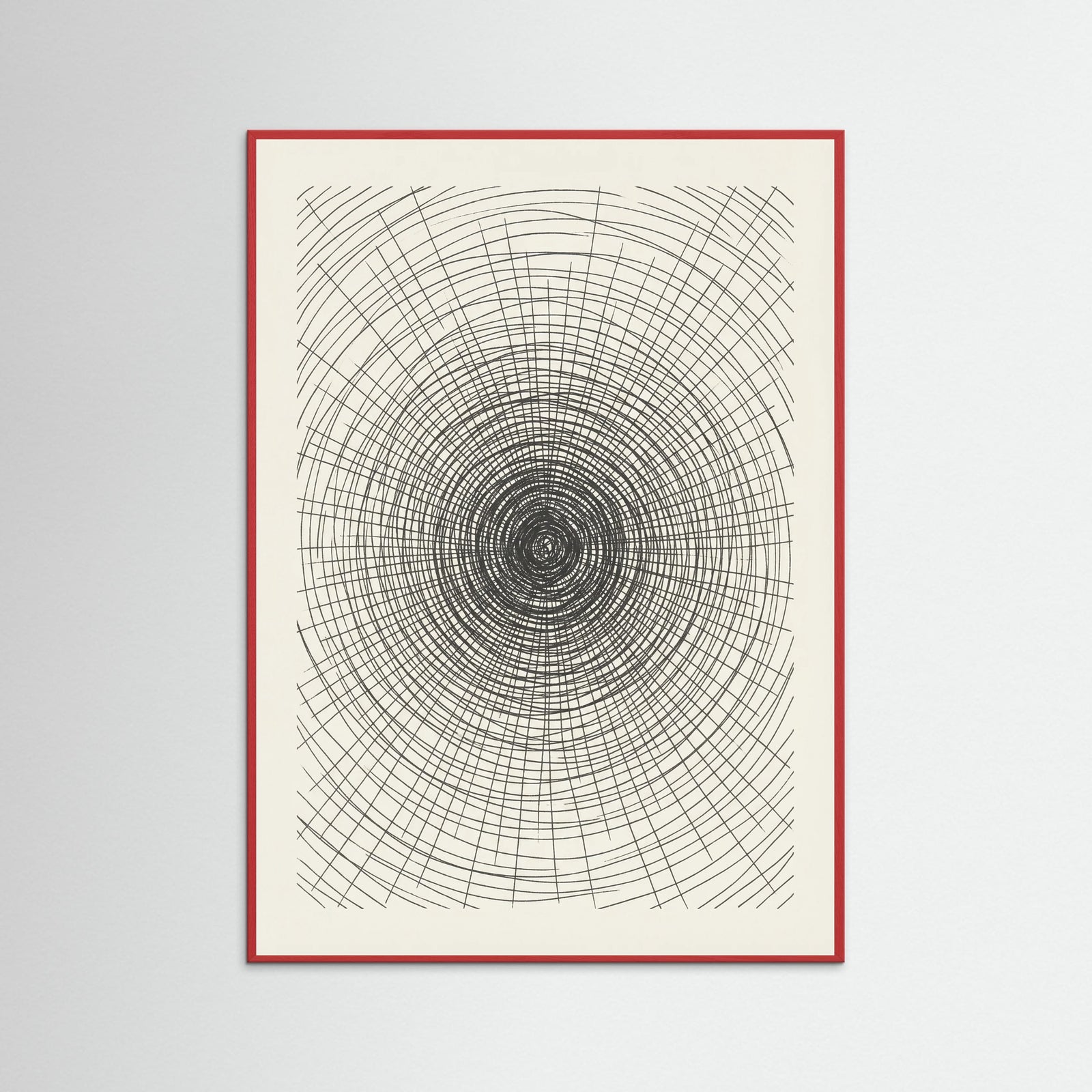 Red Wood Woven Grid Study