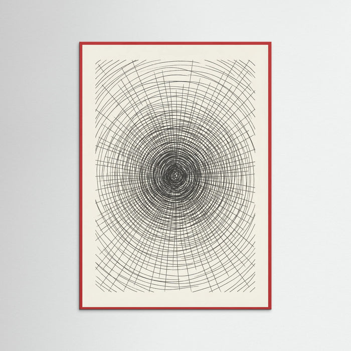 Red Wood Woven Grid Study