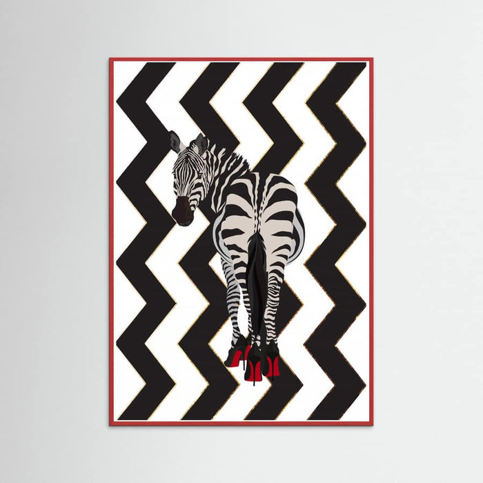 Zebra Heels Zigzag Poster – plakat og kunsttryk