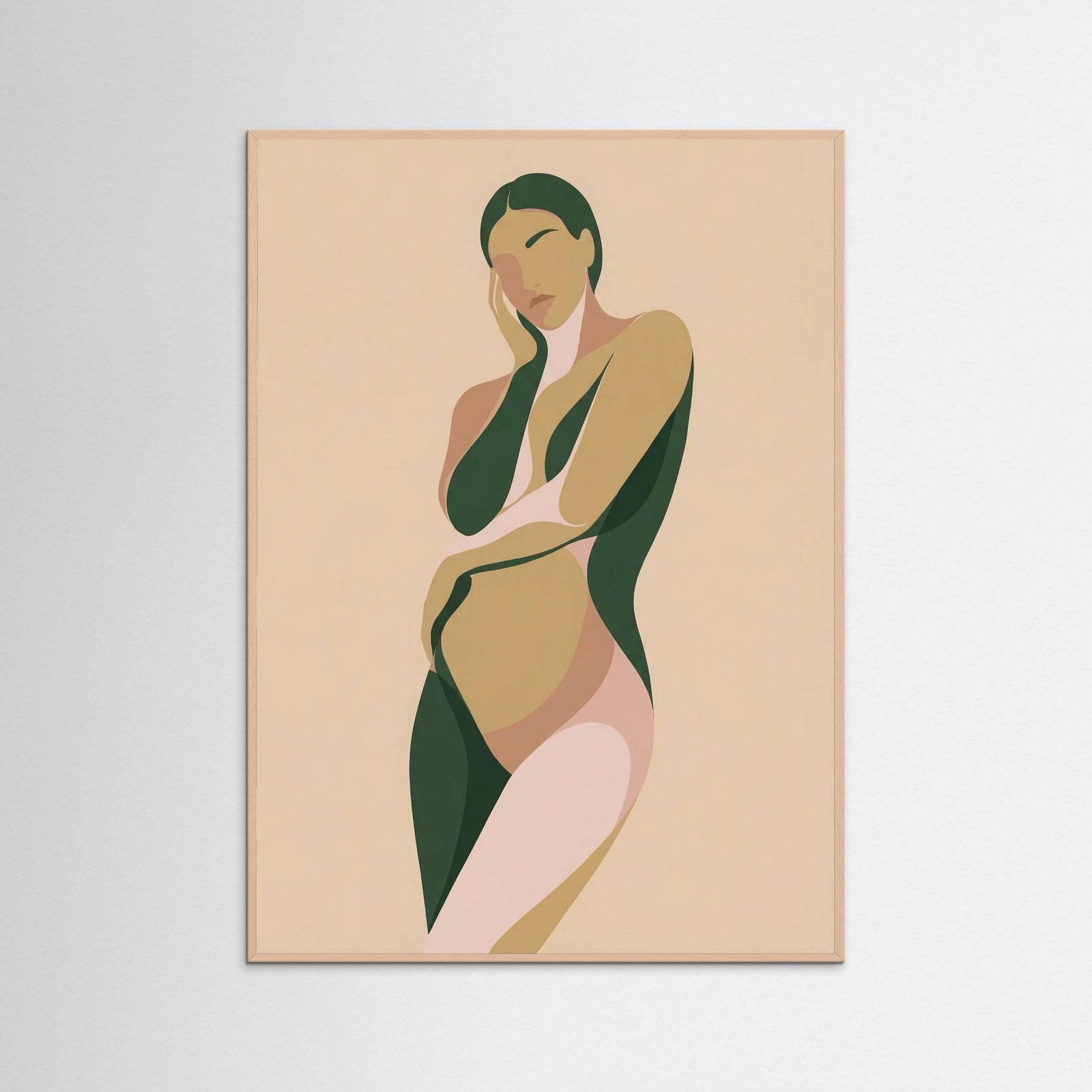 Rose Wood Abstract Embrace Beige