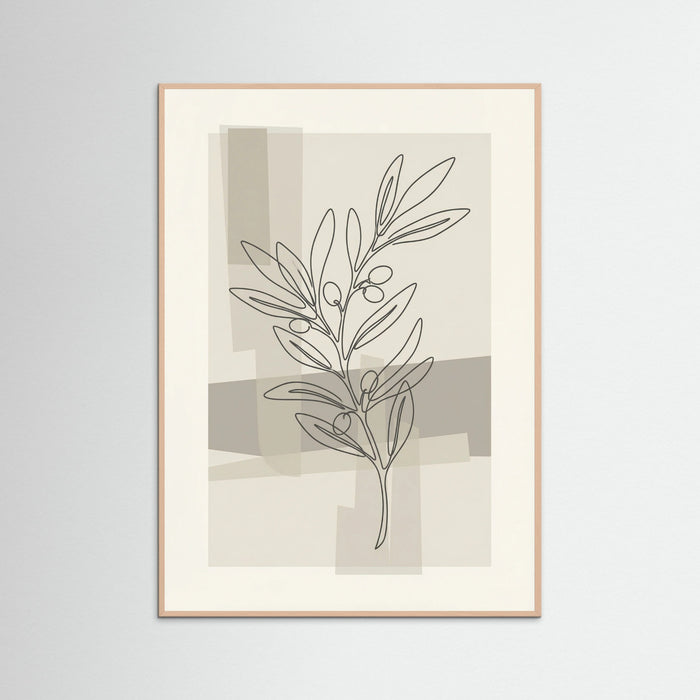 Rose Wood Abstract Floral Contour