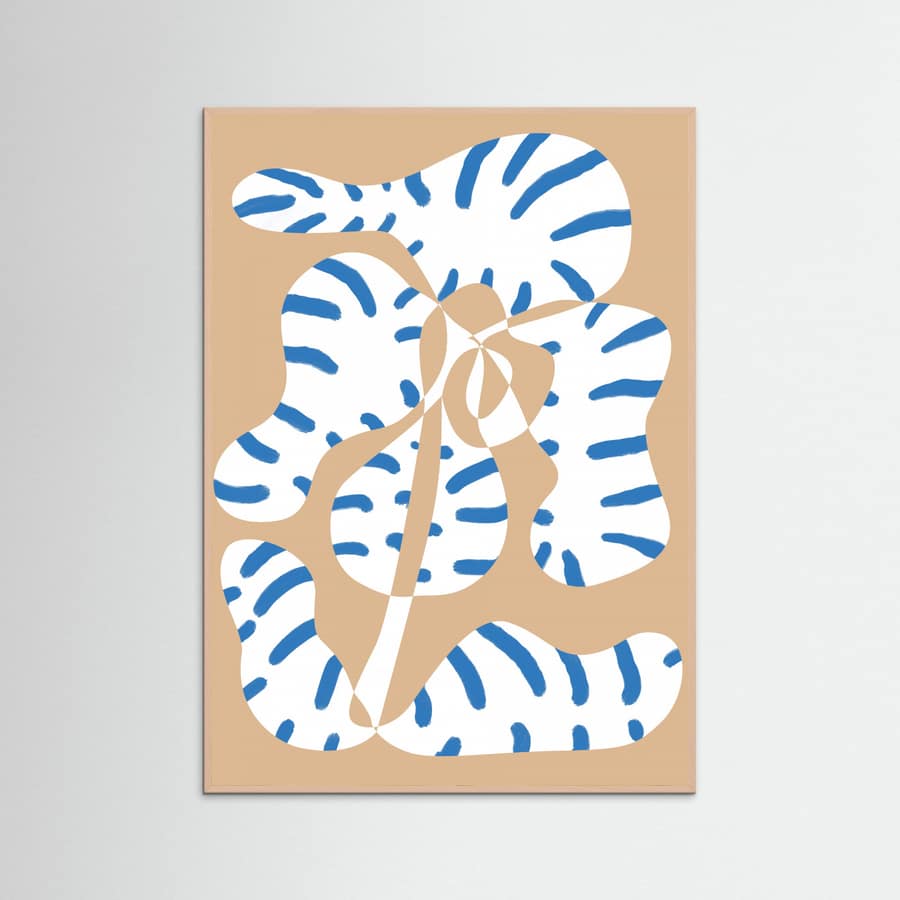 Abstract Shapes Flower Tiger print Poster – poster and art print