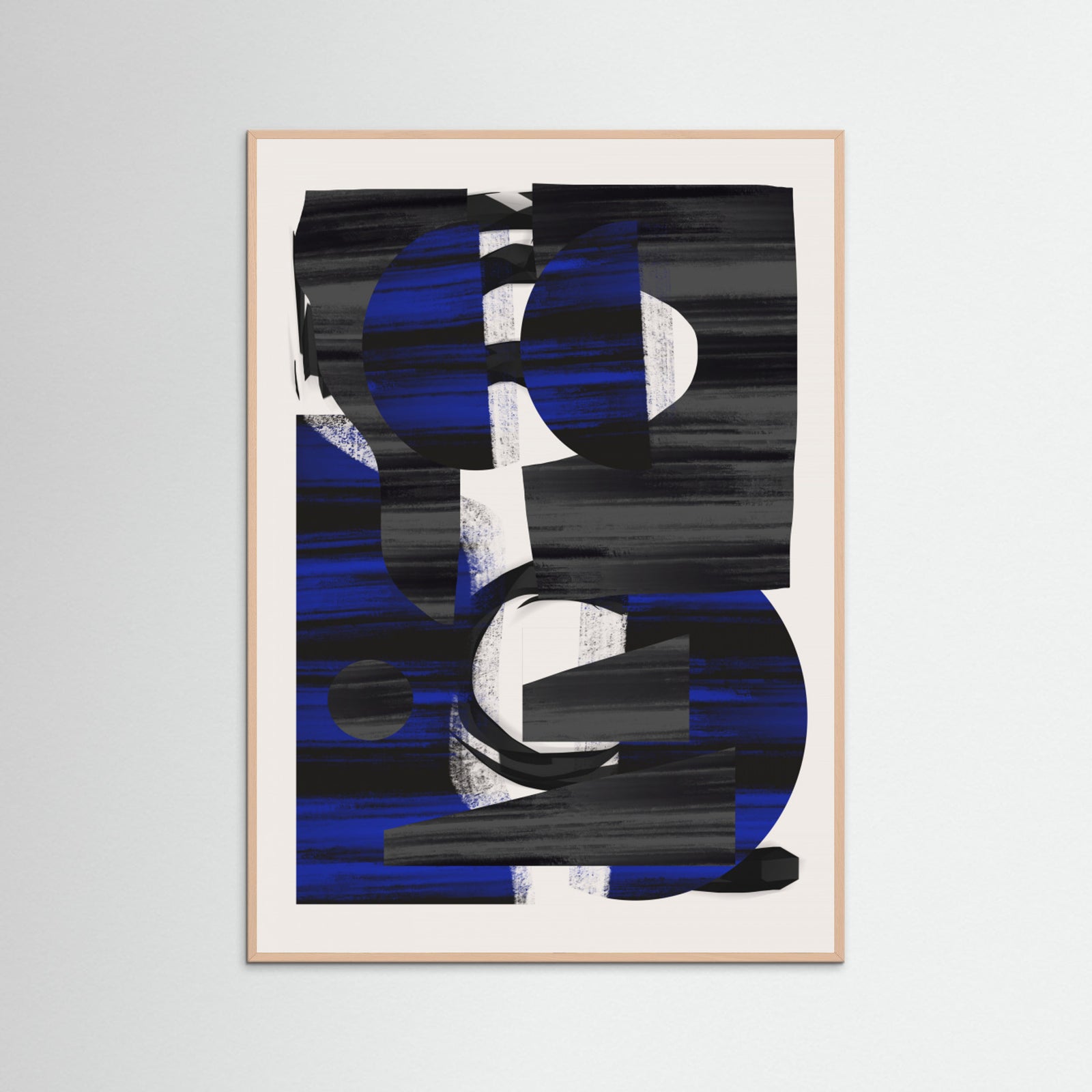 Rose Wood Abstract Stripe Minimal Collage 28 Poster