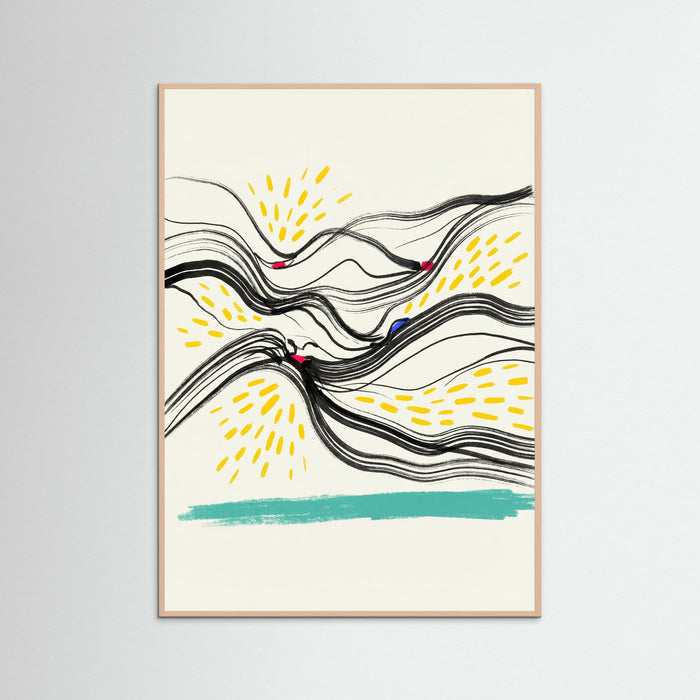 Rose Wood Abstract Wavy Rhythm