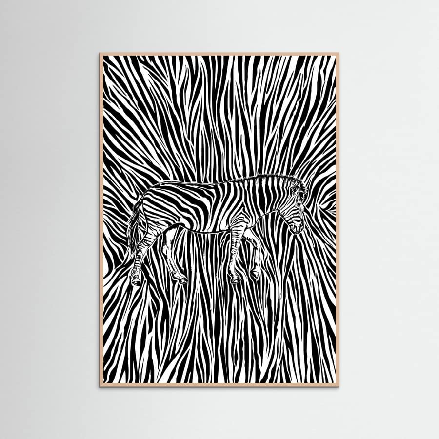 African Zebra striped camouflage -juliste – juliste ja taidepainatus