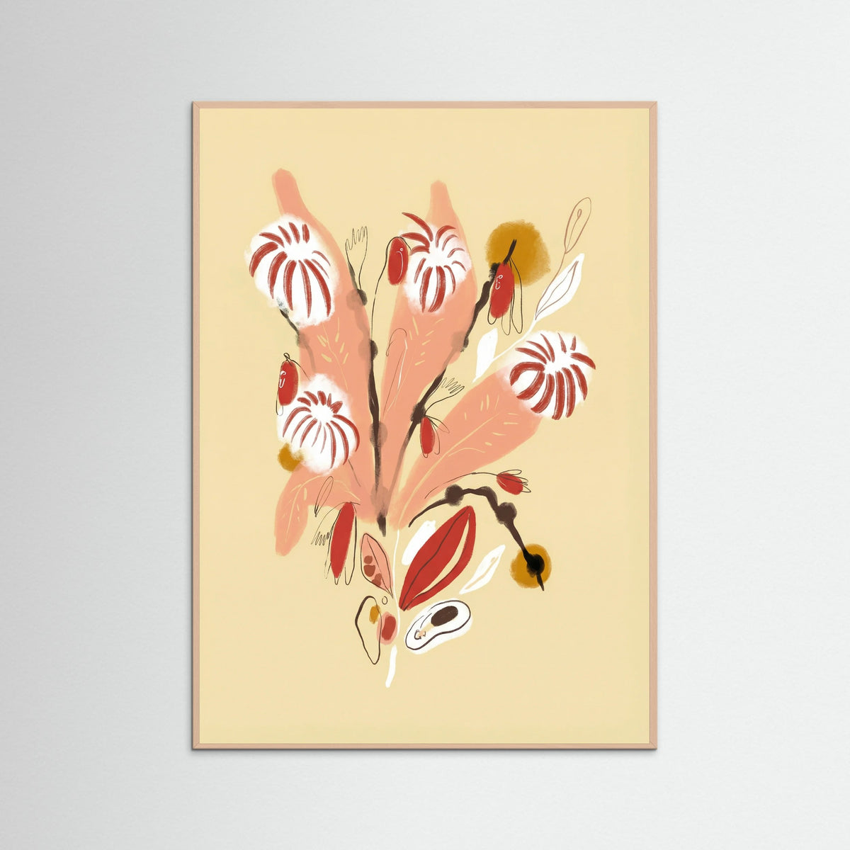 Rose Wood Apricot Bloom Sketch