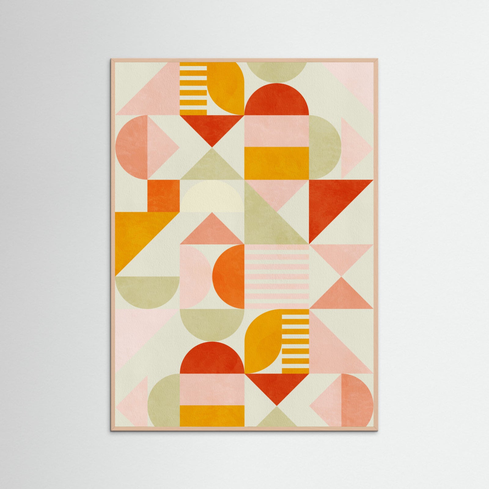 Rose Wood Bauhaus Fun Pastel Poster