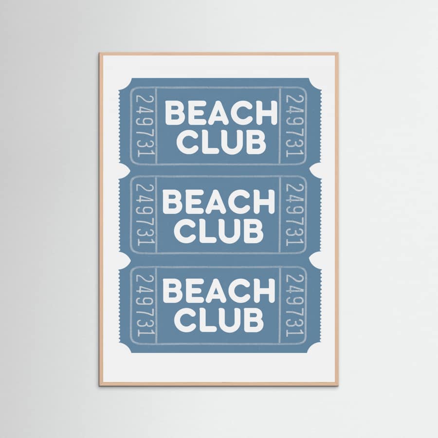Beach Club Tickets Poster – poster and art print