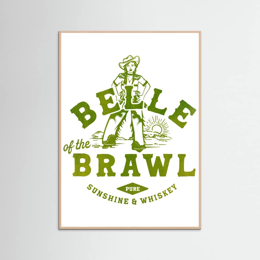 Rose Wood Belle Of The Brawl Cowgirl Wall Art Poster